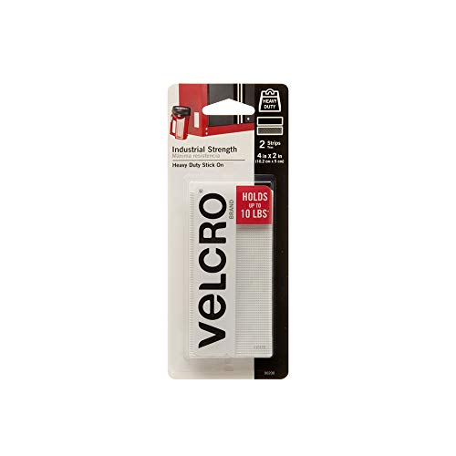 Book Cover VELCRO Brand Industrial Fasteners Stick-On Adhesive | Professional Grade Heavy Duty Strength Holds up to 10 lbs on Smooth Surfaces | Indoor Outdoor Use, 4in x 2in (2pk), Strips, 2 Sets