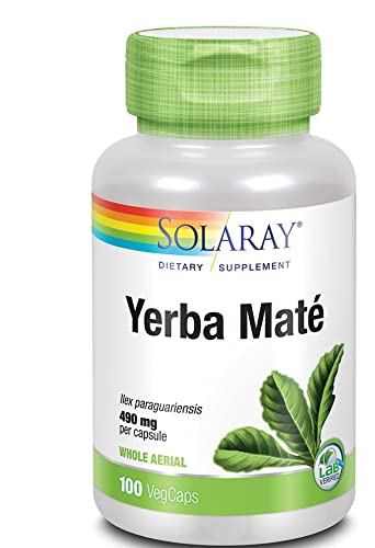 Book Cover Solaray Yerba Mate Supplement, 490mg | 100 Count