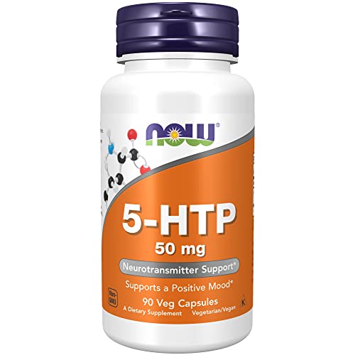 NOW Supplements, 5-HTP (5-hydroxytryptophan) 50 mg, Neurotransmitter Support*, 90 Veg Capsules