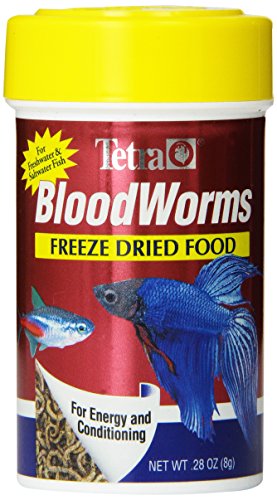 Tetra BloodWorms 0.28 Ounce, Freeze-Dried Food For Freshwater and Saltwater Fish, 0.28-Ounce, 100-Ml
