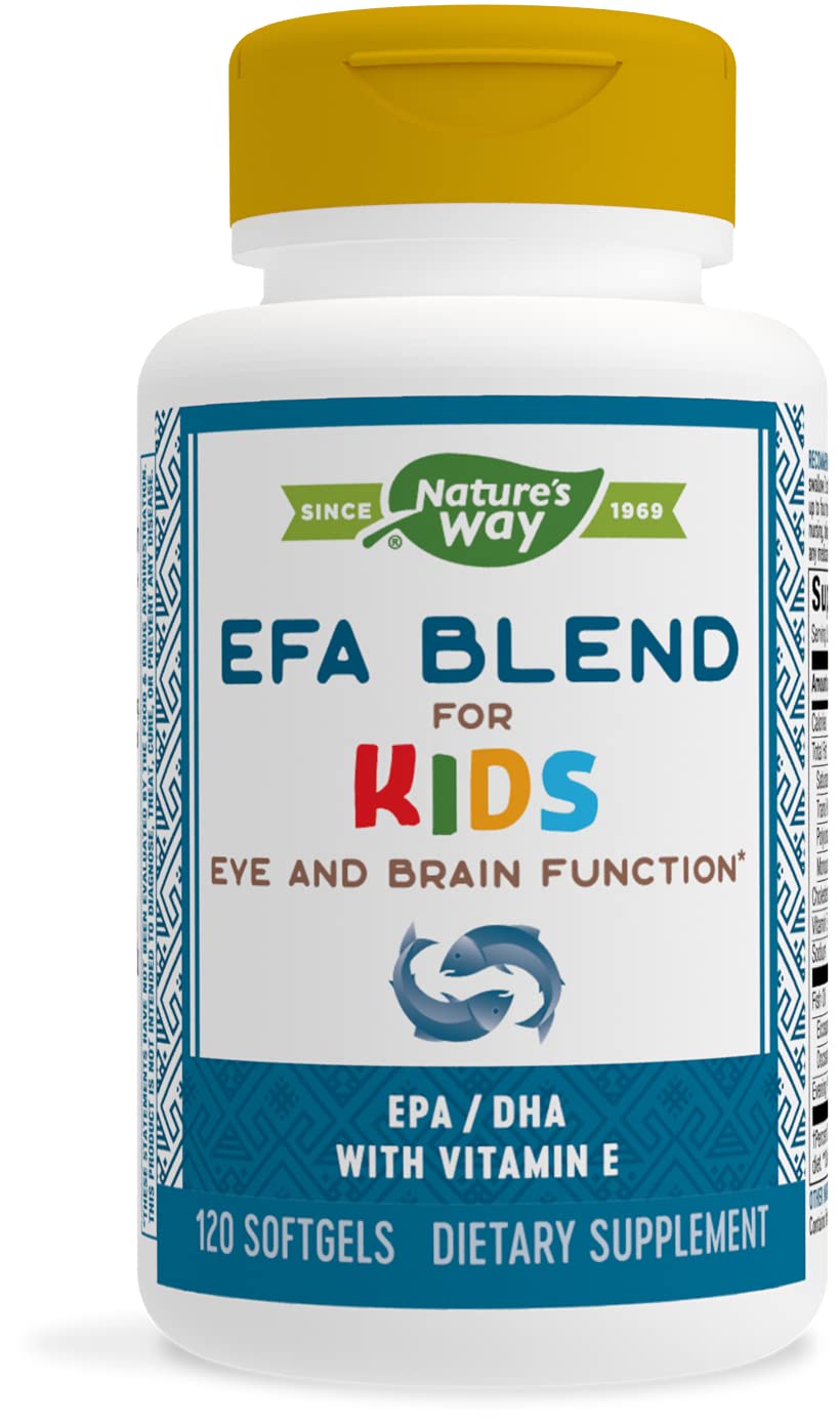 Book Cover Nature's Way EFA Blend for Children Eye & Brain Function DHA / EPA with Vitamin E, 120 Softgels 120 Count (Pack of 1)
