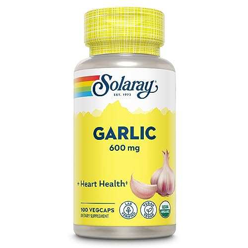 Book Cover SOLARAY Organic Garlic Pills - 600 mg Garlic Supplements for Heart Health Support - USDA Organic Garlic Capsules - Vegan - 60-Day Money-Back Guarantee - 100 Servings, 100 VegCaps