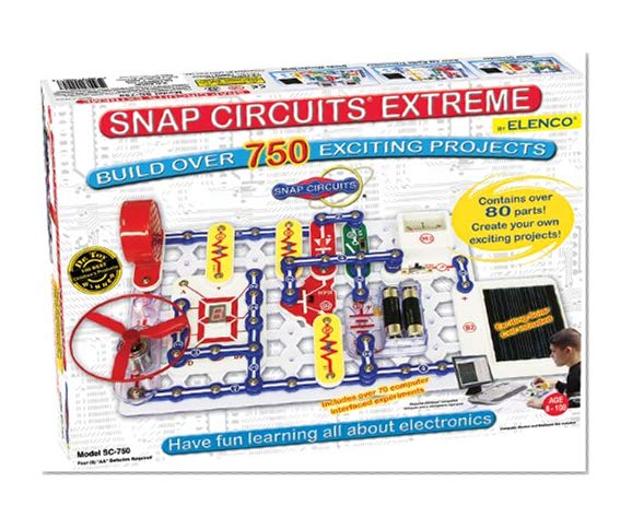 Book Cover Snap Circuits Extreme SC-750 Electronics Exploration Kit | Over 750 STEM Projects | 4-Color Project Manual | 80+ Snap Modules | Unlimited Fun