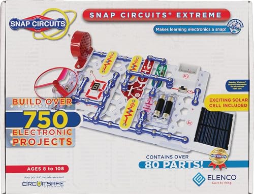 Snap Circuits Extreme SC-750 Electronics Exploration Kit | Over 750 STEM Projects | 4-Color Project Manual | 80+ Snap Modules | Unlimited Fun