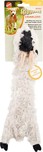 SPOT by Ethical Products Skinneeez Crinklers The Stuffless Crinkle Dog Toy with Squeaker For All Dogs Tug-Of-War Toy For Small and Large Breeds Squeak Toy for Dogs -Goat - Small