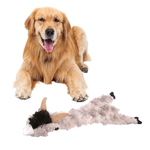 SPOT Skinneeez Crinklers | Stuffless Dog Toys with Squeaker For Small Dogs | Crinkle Toy For Small Puppies | 23" | Goat Design | By Ethical Pet