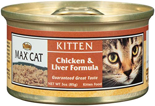 NUTRO MAX CAT Kitten Chicken and Liver Formula Canned Cat Food (Pack of 24) 3oz; Rich in Nutrients and Full of Flavor; Supports Healthy Digestion & Healthy Skin and Coat