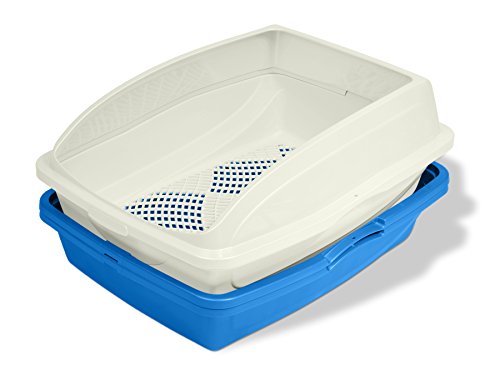 Van Ness CP5 Sifting Cat Pan/Litter Box with Frame, Blue/Gray