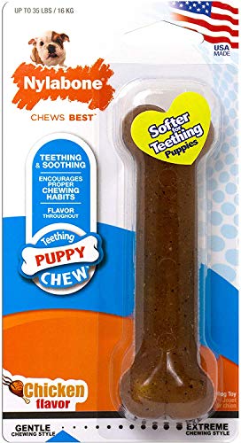 Nylabone Just for Puppies Wolf Chicken Flavored Bone Puppy Dog Teething Chew Toy