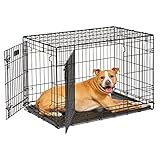 MidWest Homes for Pets 36-Inch LifeStages Crate for Medium-Large Breeds, 41-70 lbs, Double Door Folding Dog Crate with Divider Panel, Leak-Proof Tray & Secure Latch, Heavy-Duty & Easy to Assemble