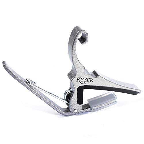 Book Cover Kyser Quick-Change Capo for 6-string acoustic guitars, Silver, KG6S