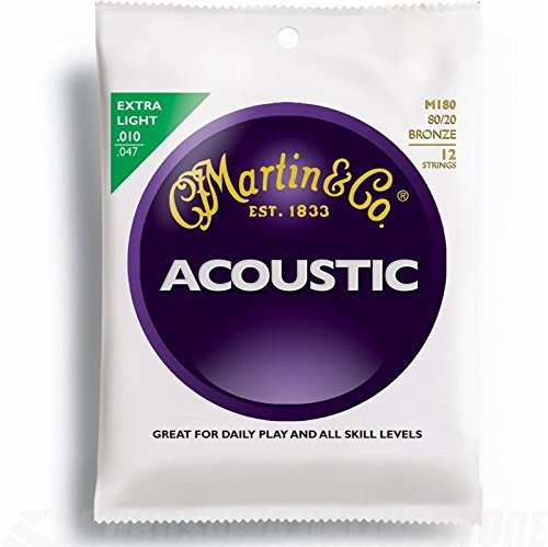 Martin M-180 Jeu de 12 Cordes pour Guitare acoustique Extra-Light