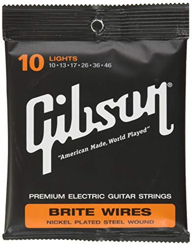 Book Cover Gibson Brite Wires Electric Guitar Strings, Light 10-46