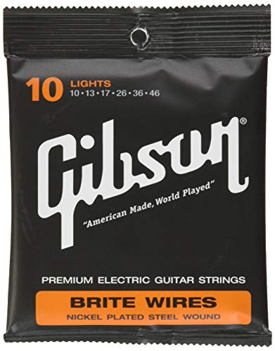 Gibson Brite Wires Electric Guitar Strings, Light 10-46