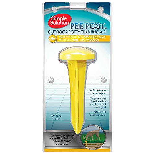 Book Cover Simple Solution Pee Post Outdoor Potty Training Aid | Pheromone-Infused Yard Stake with GO HERE Technology | 13 Inch Stake