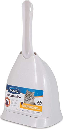 Petmate Boode Scoop'N Hide Deep-Bucket Cat Litter Scoop Built-In Rake 3 Colors