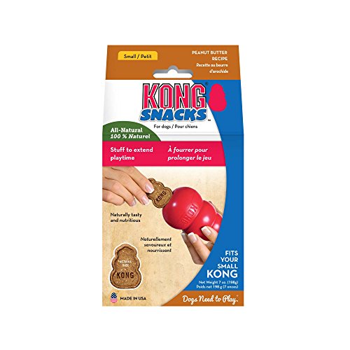 KONG - Snacks - All Natural Dog Treats Classic Rubber Toys - Peanut Butter Flavor for Small Dogs (7 Ounce)