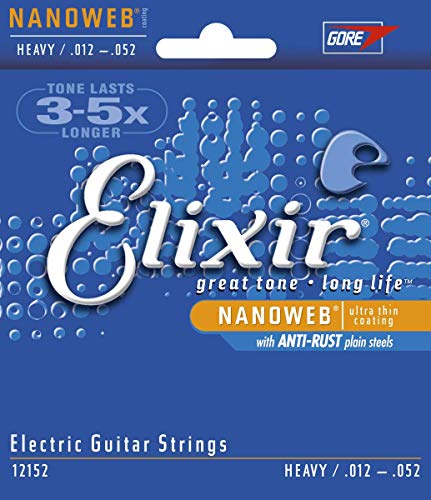 Book Cover Elixir Strings Electric Guitar Strings w NANOWEB Coating, Heavy (.012-.052)