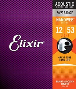 Elixir CEL 11052 Corde pour Guitare acoustique nanoweb l 12-53
