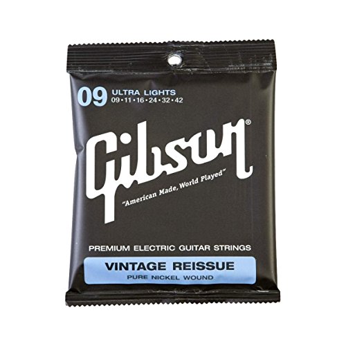 Gibson Vintage Reissue Electric Guitar Strings, Ultra Light 9-42