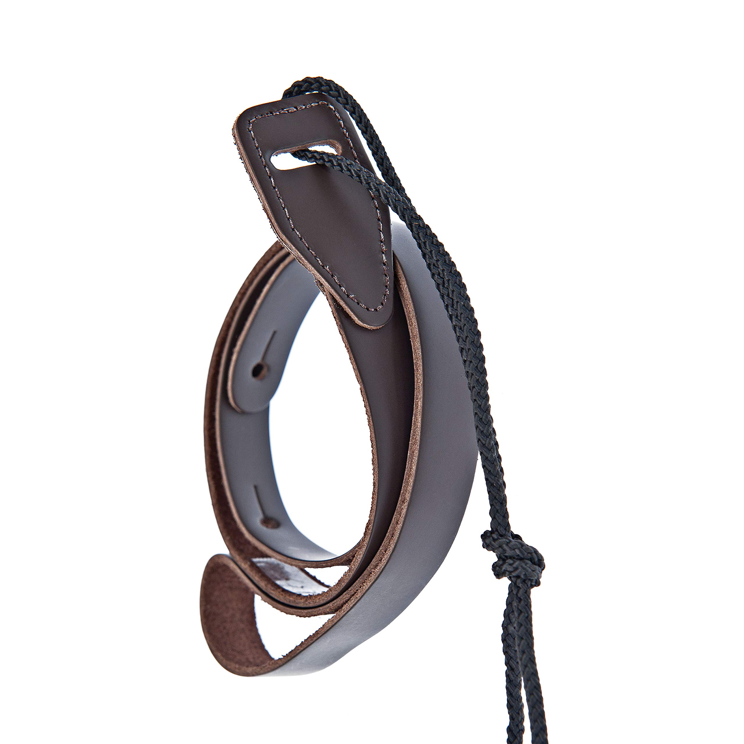 Book Cover D'Addario Accessories Leather Mandolin Strap - Mandolin Accessories - Cradle Style - Brown Brown Leather