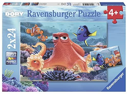 Book Cover Ravensburger Disney: Finding Dory 2 Pack 24 Piece Jigsaw Puzzle for Kids â€“ Every Piece is Unique, Pieces Fit Together Perfectly