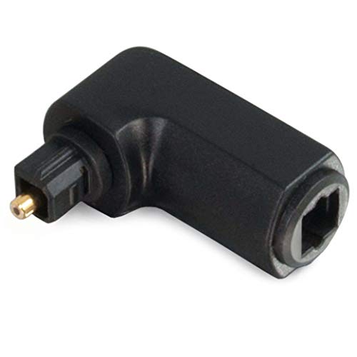 C2G 90Âº Optical Audio Cable Adapter - Right Angle Adapter Rotates 360Âº For Connecting Toslink Optical Cables In Tight Spaces - Gold Plated Plugs With Strong Outer Shell For Durability - 40016, Black, 2 x 3 x 1 inches
