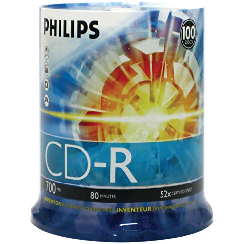 Book Cover Philips D52N650 CD-R, 100 Discs (Pack of 1) - Packaging May Vary