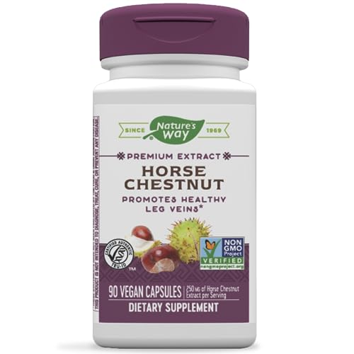 Nature's Way Premium Extract Horse Chestnut Standardized to 20% Escin, 250 mg per serving, 90 Count