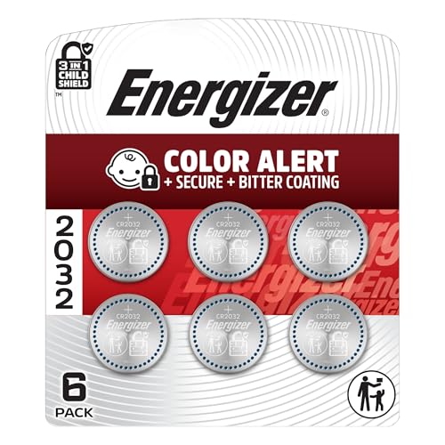 Energizer CR2032 Batteries, 3v Lithium 2032 Watch Battery, (6 Count)
