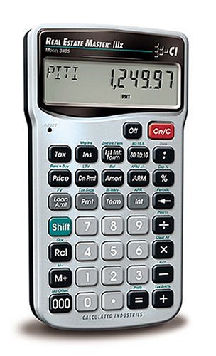 Book Cover Calculated Industries Real Estate Master IIIx - calculators (Pocket, Battery, Financial calculator, Silver, Buttons, LR44)