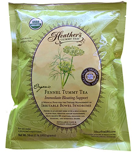 Book Cover Heather's Tummy Teas Organic Fennel Tea for IBS, 16 Ounce Loose Tea Pouch
