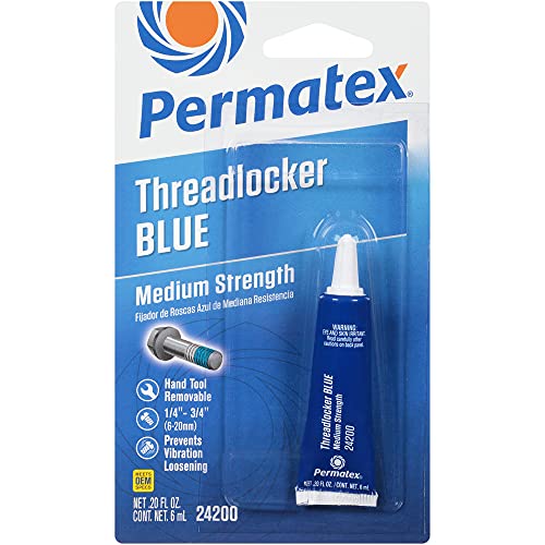 Permatex 24200 Medium Strength Threadlocker Blue, 6 ml