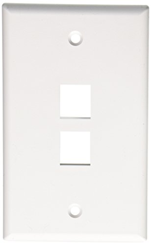 Leviton Quickport Wallplate, Single Gang, 2-Port, 41080-2WP, White