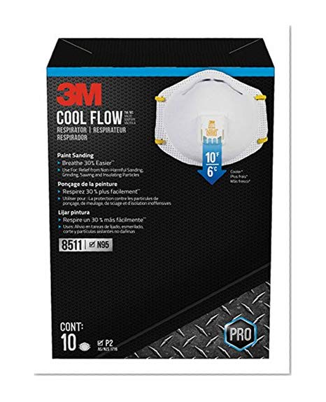 3M 8511PB1-A-PS Particulate N95 Respirator with Valve, 10-Pack