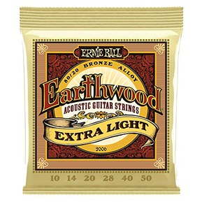 Ernie Ball Earthwood 80/20 Bronze Extra Light Acoustic Guitar Strings - 10-50 Gauge (P02006)