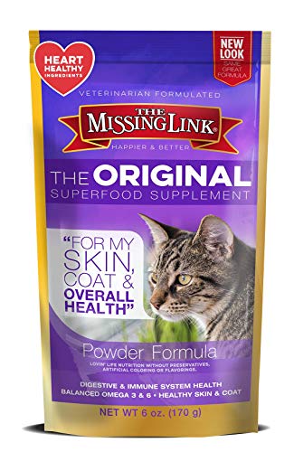 Book Cover The Missing Link - Original All Natural Superfood Cat Supplement - Balanced Omega 3 & 6 to support Healthy Skin Coat, Immunity and Overall Health - Feline Formula - 6 ounces