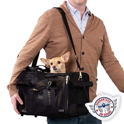 Book Cover Sherpa Delta Airlines Travel Pet Carrier, Airline Approved & Guaranteed On Board - Black, Medium