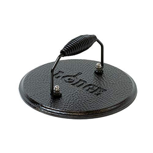 Lodge LGPR3 Cast Iron Round Grill Press, Pre-Seasoned, 7.5-inch