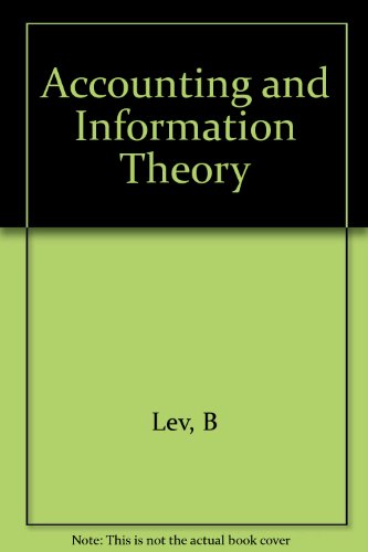 Accounting and information theory (Studies in accounting research)