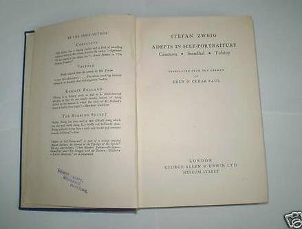 ADEPTS IN SELF-PORTRAITURE, CASANOVA, STENDHAL, TOLSTOY