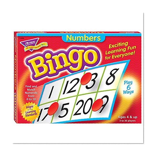 Book Cover Numbers Bingo Game