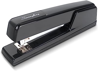 Book Cover Swingline Stapler, 747 Desktop Stapler, 30 Sheet Capacity, Durable Metal Stapler for Desk, Black (74701)