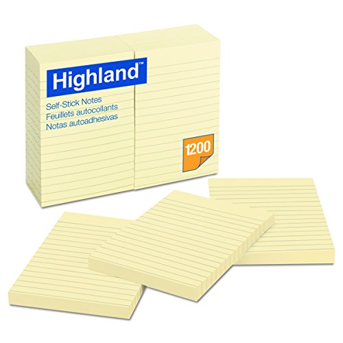 Book Cover Highland Notes, Pad, 4 Inches x 6 Inches, Lined, Yellow, 12 Pads per Pack