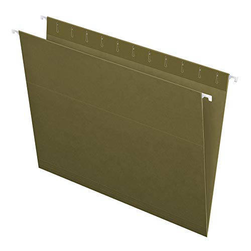 Book Cover Pendaflex Recycled Hanging Folders, Letter Size, Standard Green, 25/BX (81600), Standard Green - No Tabs