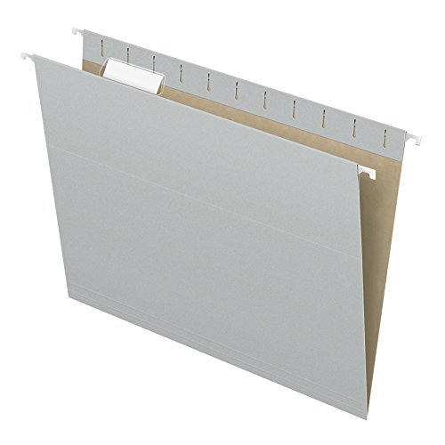 Book Cover Pendaflex Recycled Hanging Folders, Letter Size, Gray, 1/5 Cut, 25/BX (81604)