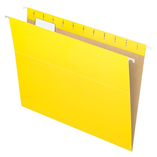 Book Cover Pendaflex 81606EE Recycled Hanging Folders, Letter Size, Yellow, 1/5 Cut, 25/BX (81606)