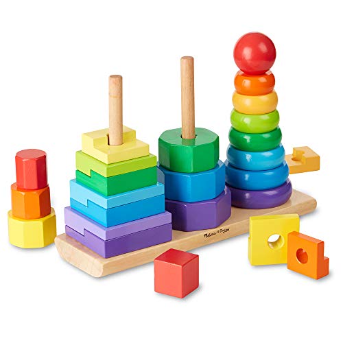 Book Cover Melissa & Doug Geometric Stacker - Wooden Educational Toy