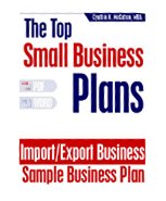 Import/Export Business Sample Business Plan 2004/2005 Edition