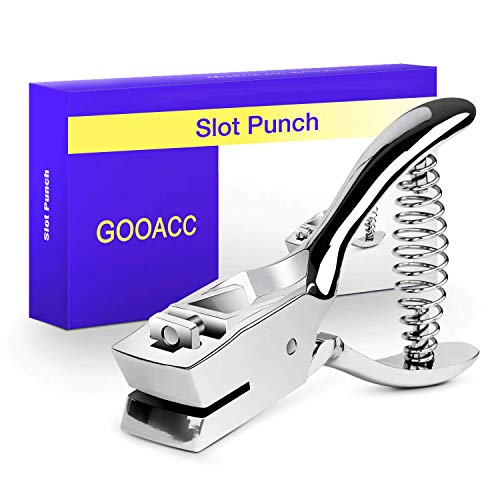 Book Cover Badge Hole Slot Punch for ID Cards Hand Held, One Slot Puncher, 15mm x 3mm Hole, No Burrs Holes, Metal Hole Punch for ID Cards, Badge Holes, 1 MM PVC Cards, Luggage Tags, Credentials